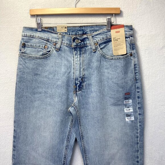 Levi's 541 Athletic Taper Jeans Mens 34x32 Light Wash Stretch Denim Eco Ease - Picture 3 of 16